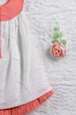 White and Peach Ruffle Wrap Frock