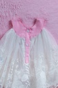 White and Baby Pink Embroidery Frock