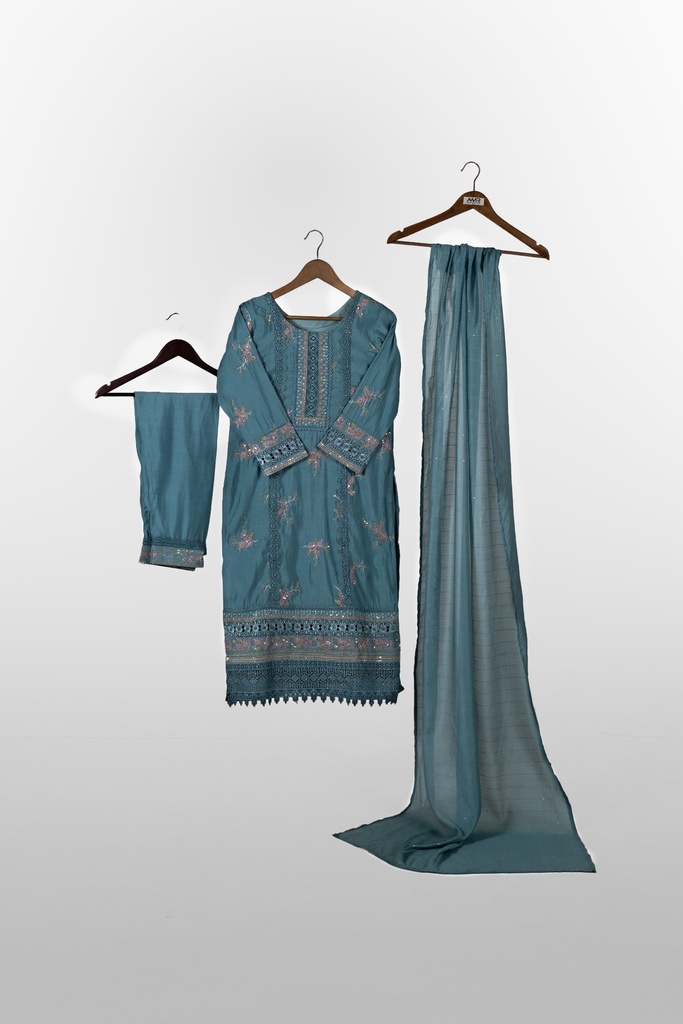 Sky Blue Embroidery Kurta Set