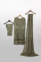 Dusty Olive Green Embroidery Kurta Set