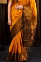  MUSTARD YELLOW SEMI KANJIVARAM SOFT SILK SAREE