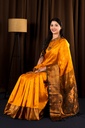  MUSTARD YELLOW SEMI KANJIVARAM SOFT SILK SAREE