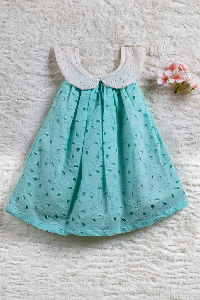 turquoise blue hakoba aline frock with peter pan collar 1.webp