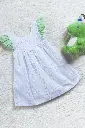 White and pastel green hacoba ruffled frock with butterfly sleeve 4.webp