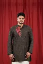 Men Dark Brown Kurta With Theyyam Design