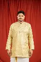 Dark Golden Silk Kurta