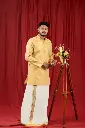 Golden Self Printed Kurta