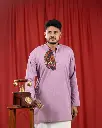 Lavender Kurta With Theyyam Design