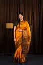 Mustard Yellow Semi Kanjivaram Soft Silk Saree